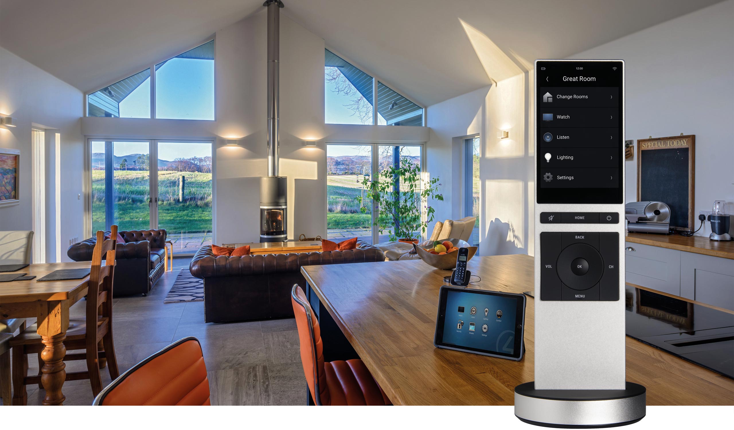 Control4 Neeo remote in room
